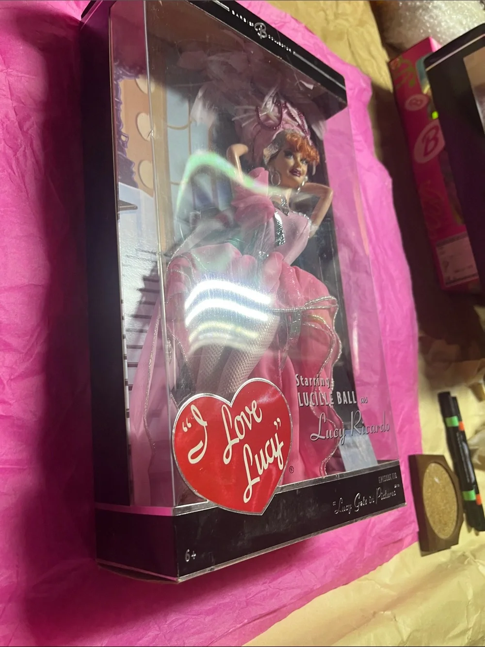 Mattel I Love Lucy Lucille Ball Pink Showgirl Doll